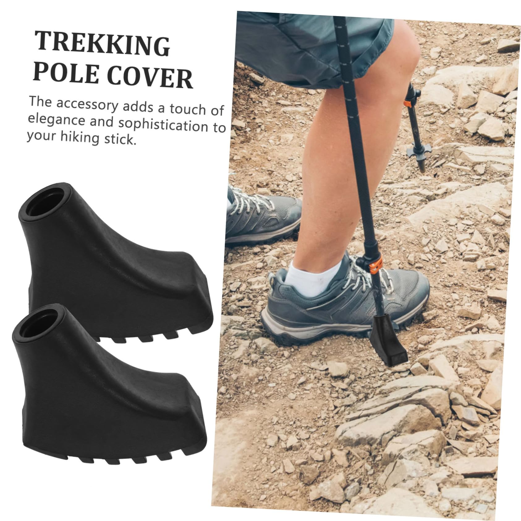 Yardwe Accesorios Senderismo Bastones Senderismo Bastones Trekking Accesorios Trekking Baston Trekking Cubiertas De Punta De Poste Punta De Caña Black