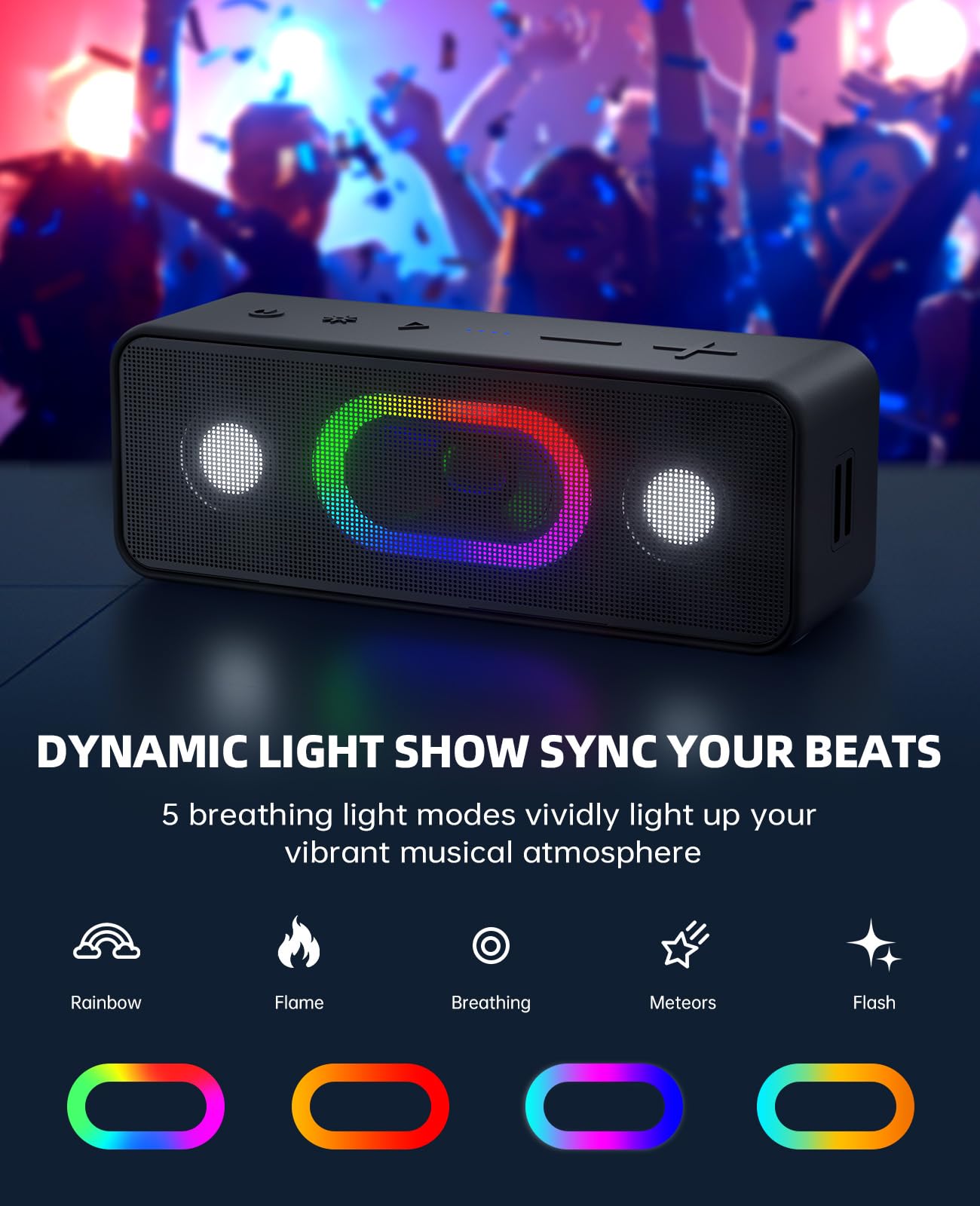 Ortizan Enceinte Bluetooth Puissante, Enceinte Portable Bluetooth 5.3, sans Fil avec Basses Puissantes, 24 Heures, Son Surround à 360 degrés, Appairage TWS, IPX6 AUX Porté de 20 m pour Fêtes Extérieur