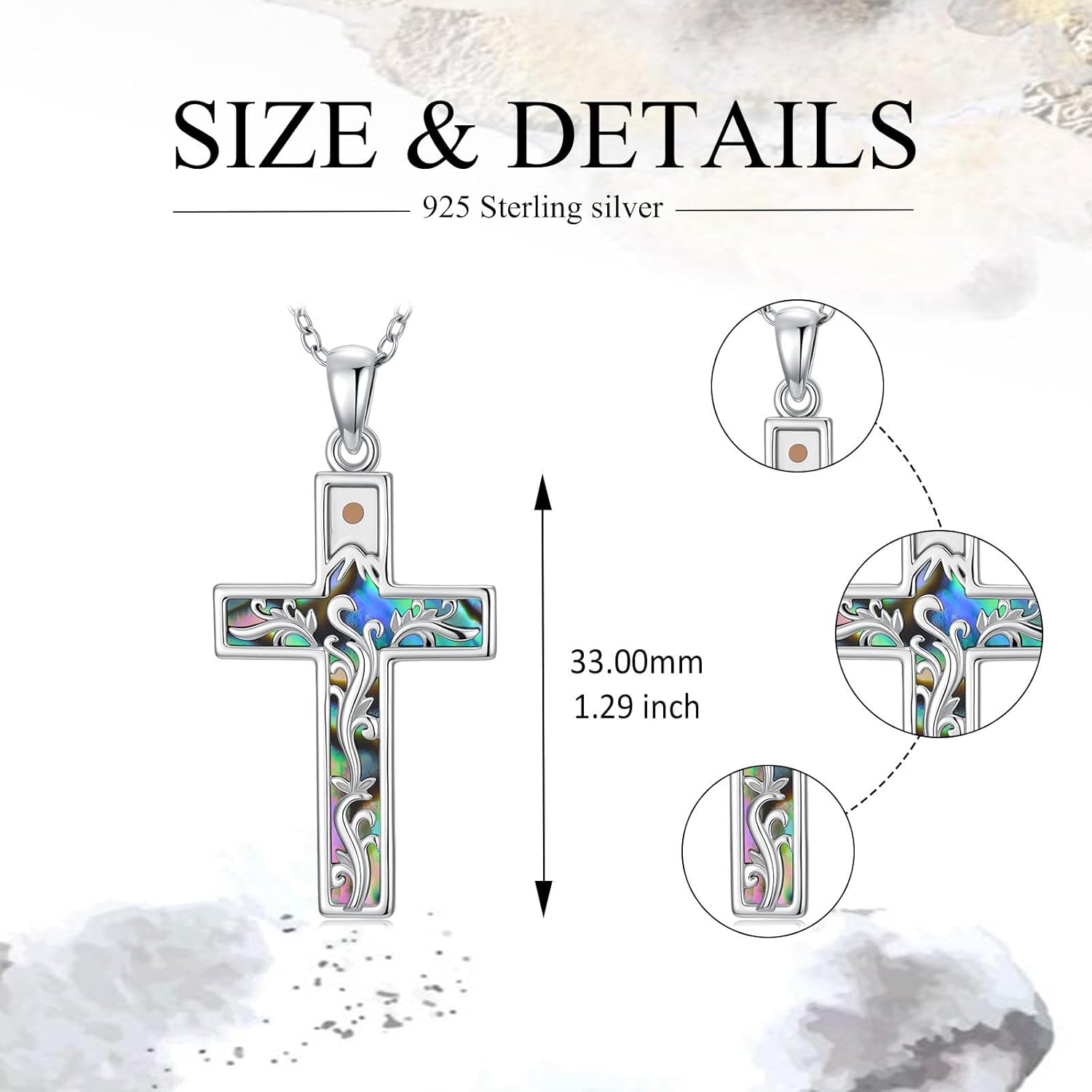 Mustard Seed Cross Necklace for Women 925 Sterling Silver Filigree Mustard Seed Pendant Necklace Faith Jewelry Gift for Her - Image 5