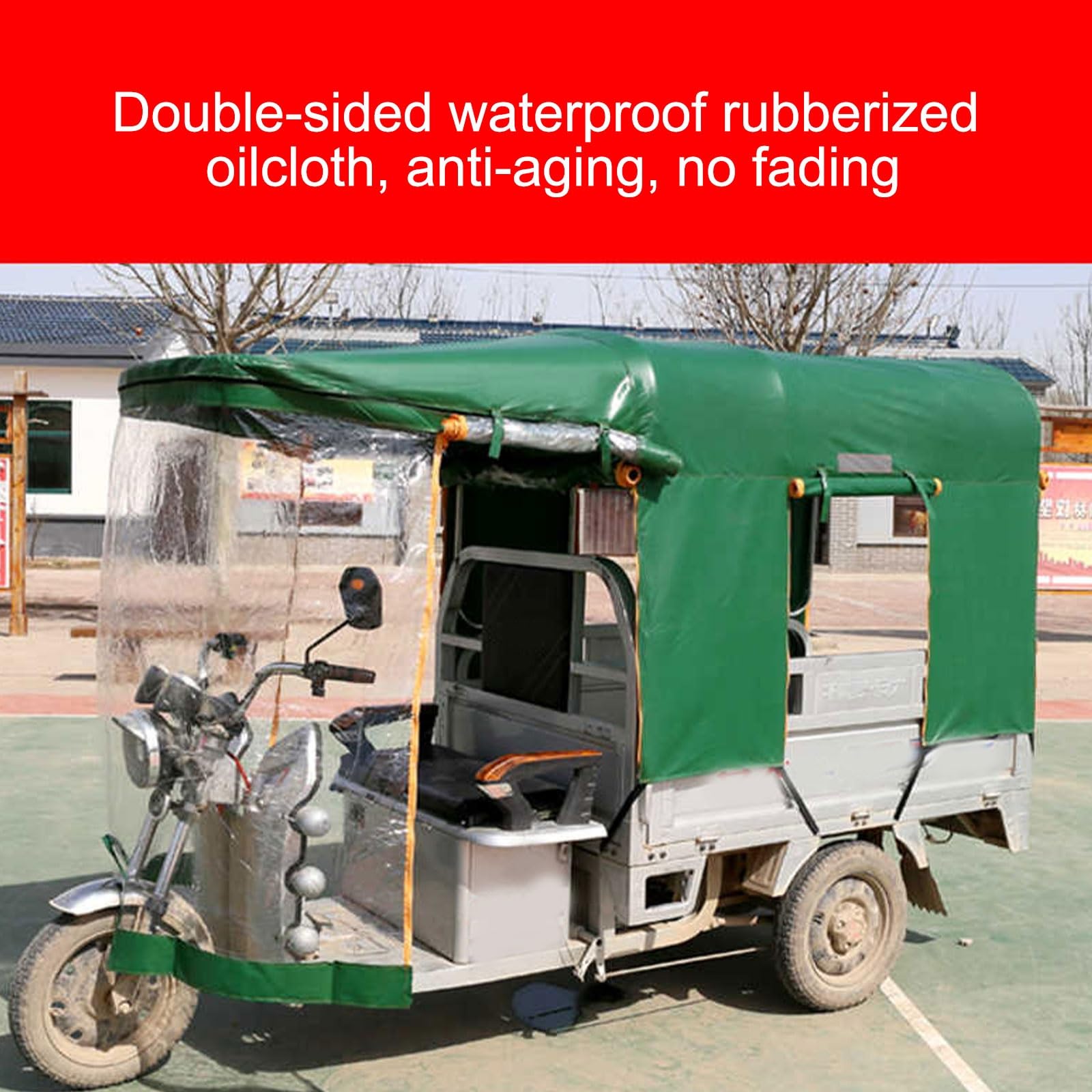 Electric Tricycle Frame Canopy, Awning Cover All-Season Tricycle Clothing, Trike Cover with Awning Cover, Easy Entry and Exit Cover, Trike Cover(150 * 100cm/59 * 39.3in)
