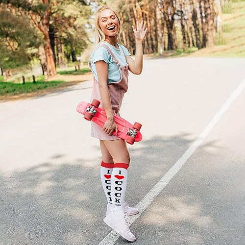 Miniatura 5 de Bibalabili Calcetines divertidos "I Love Cocktails" para rodillas, calcetines de tubo para fiesta, regalos de broma para Navidad, regalos