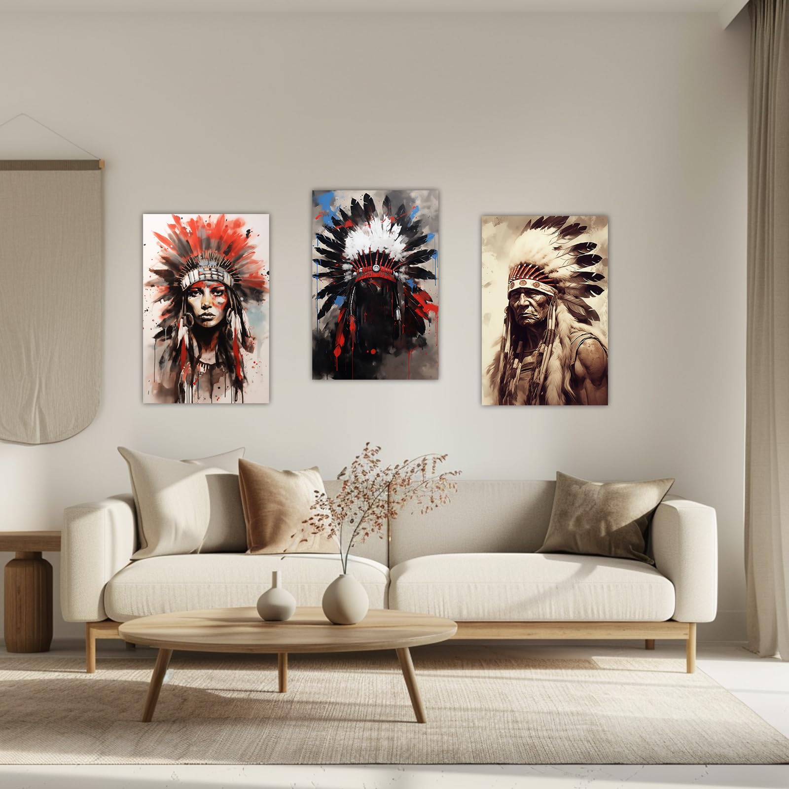 Amazon.co.jp: AWPANERAR ネイティブアメリカンキャンバスウォール