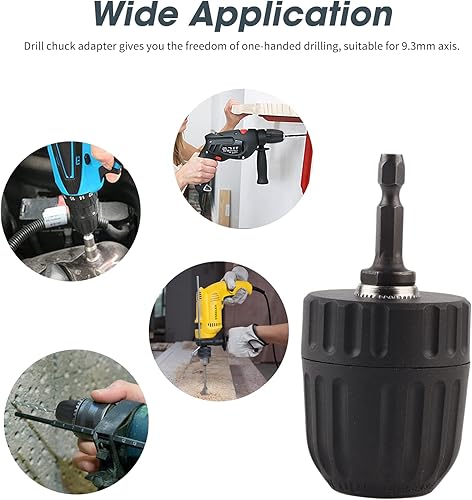 Miniatura 6 de Portabrocas sin llave con vástago hexagonal 38-24UNF, clip de broca sin llave de 0.031-0.394 in, adaptador de varilla hexagonal de 14 pulgadas,