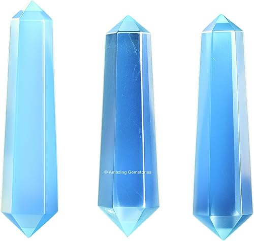 Vista 122 de Amazing Gemstone Puntos de cristal de amatista, cristales curativos y piedras a granel, paquete de 3 puntas curativas de doble terminación