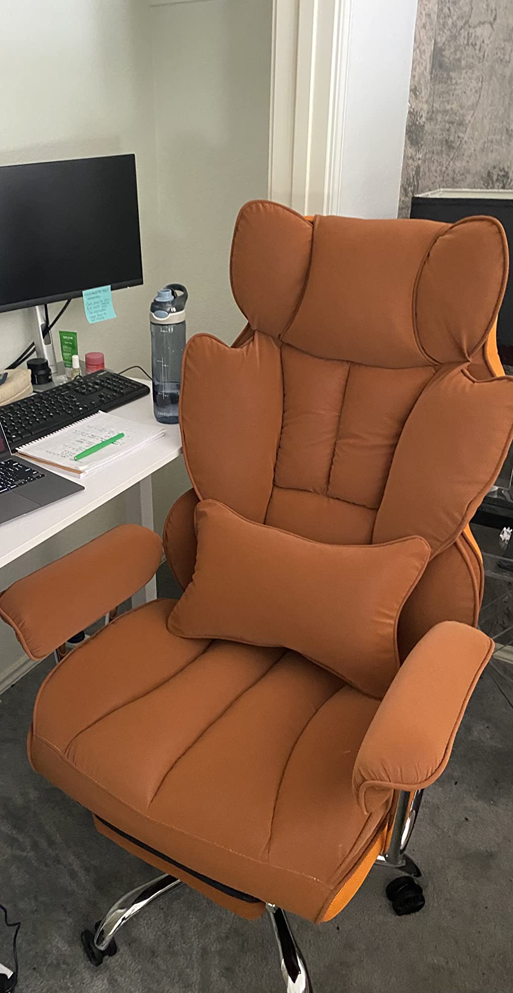 50/mo Finance Efomao Desk Office Chair Big High Back Chair PU