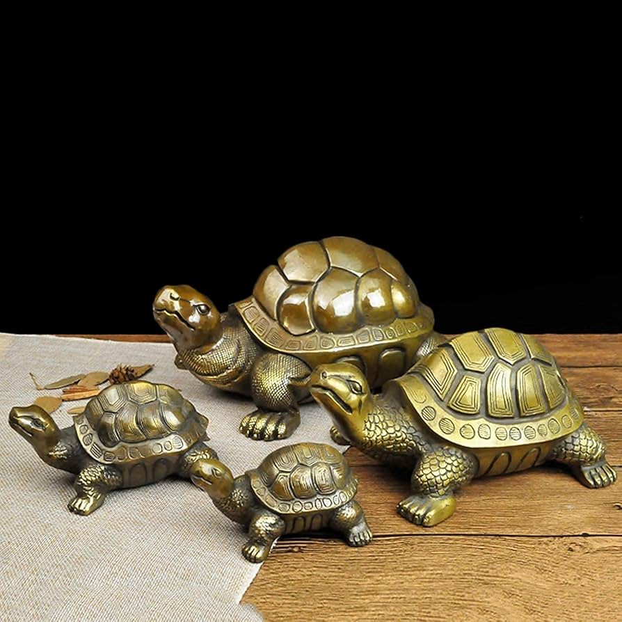 Amazon.co.jp: 彫刻 置物・オブジェ 長寿亀の銅の動物の