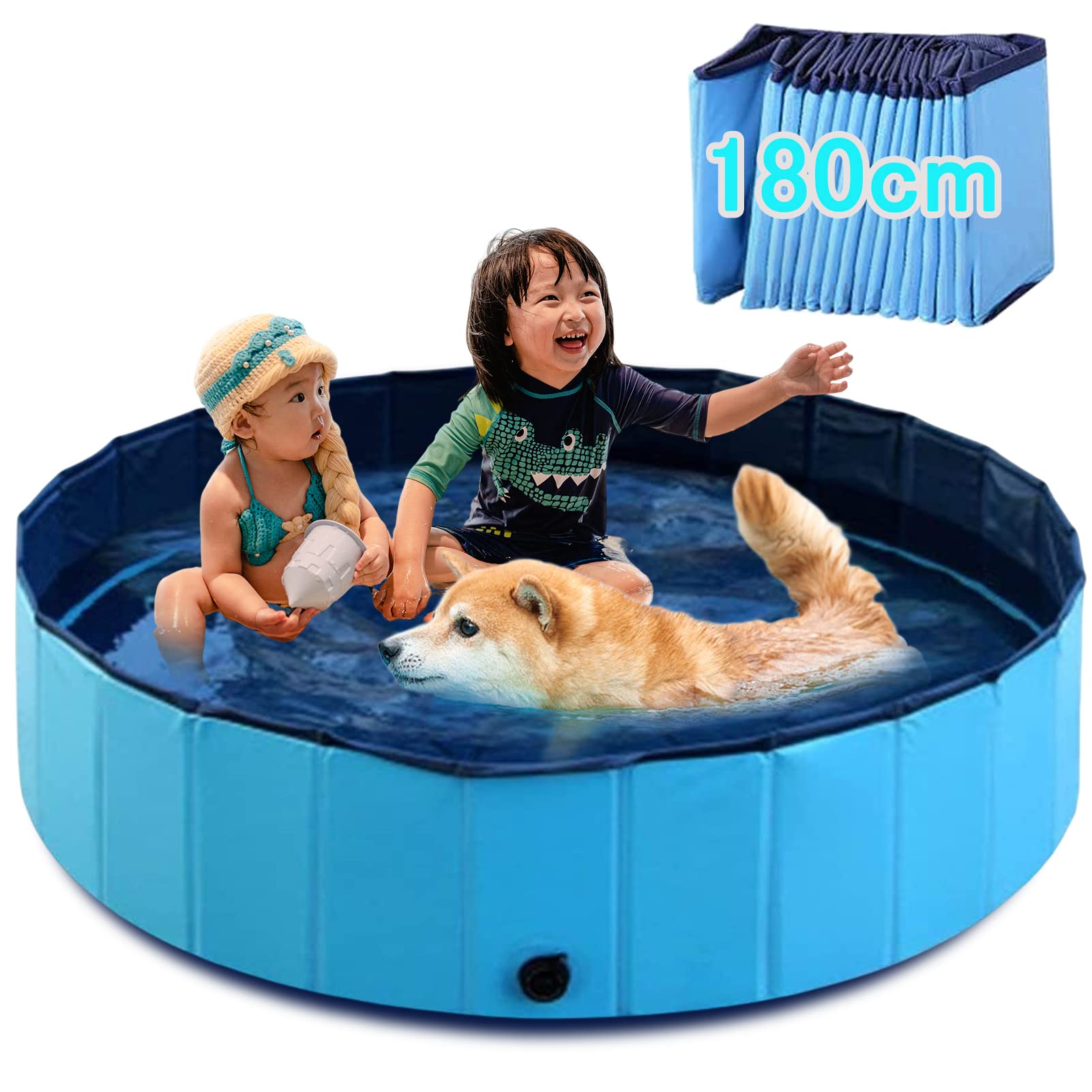 Amazon | SIGESHUO 犬 プール ペットプール 犬用 折り畳みプール 空気
