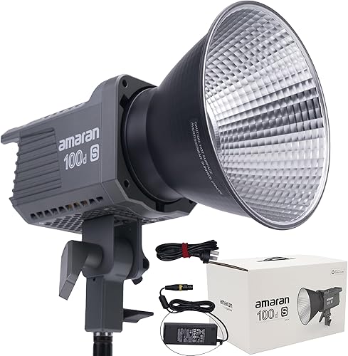 Amaran 100D 100w luz diurna balanceada LED 5600K 39500 lux 33ft incorporado paraguas titular Sidus Link App Control
