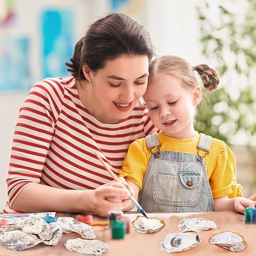 Miniatura 3 de QEQEKAKA 25 conchas de ostras cóncavas de 3 a 4 pulgadas para manualidades, conchas de ostras naturales a granel, para relleno de jarrones en el