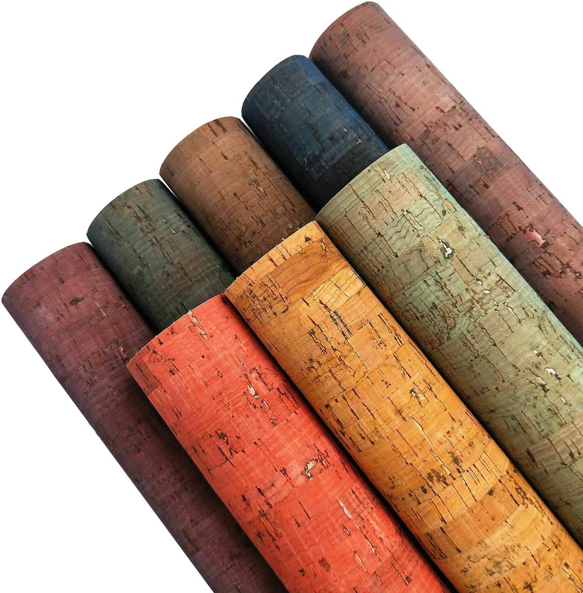 ZAIONE Cork Fabric Faux Leather Sheets 8x12inch A4 Pattern for Bags Making DIY Craft