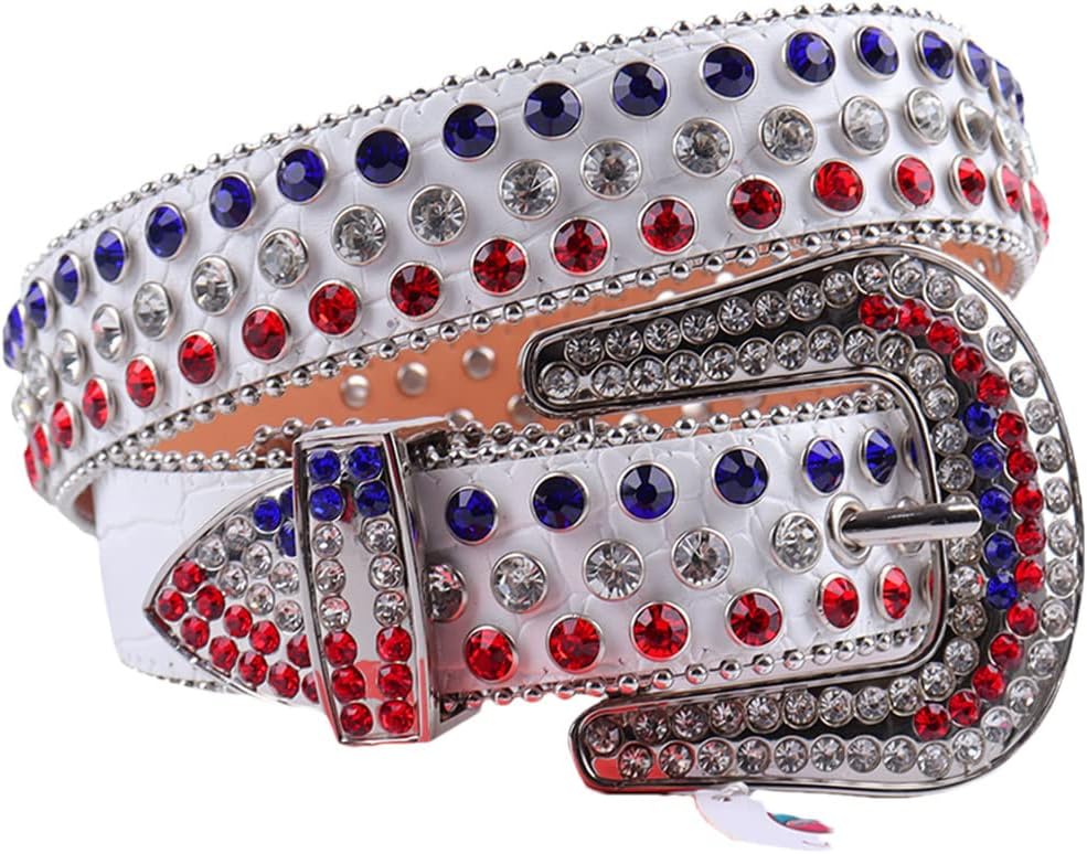 Pink Rhinestones Belt PU Leather Belt Girl Diamond Studded Belt