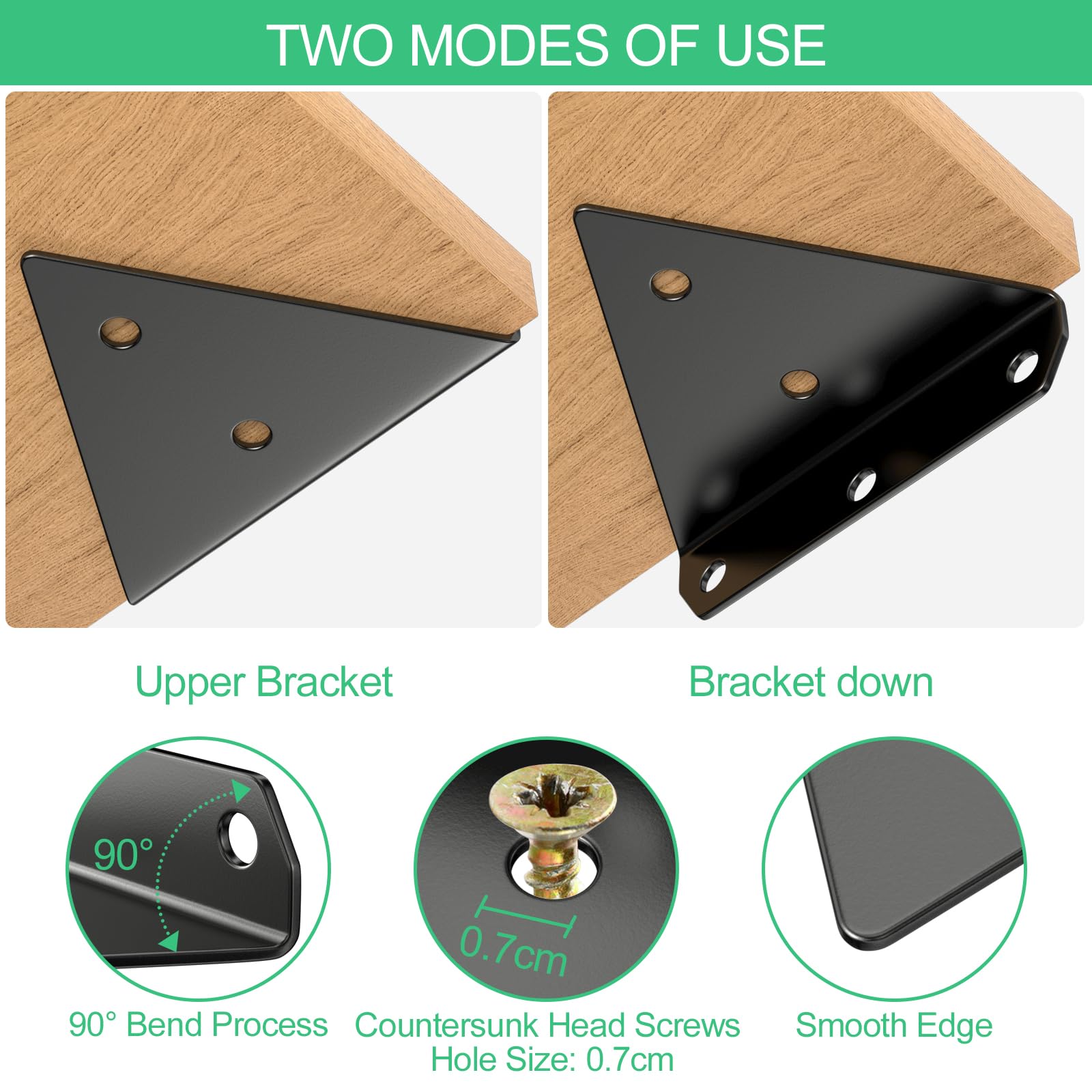 Staffe Per Mensole Galleggianti - 4 Pezzi Triangolari, Invisibili E Resistente