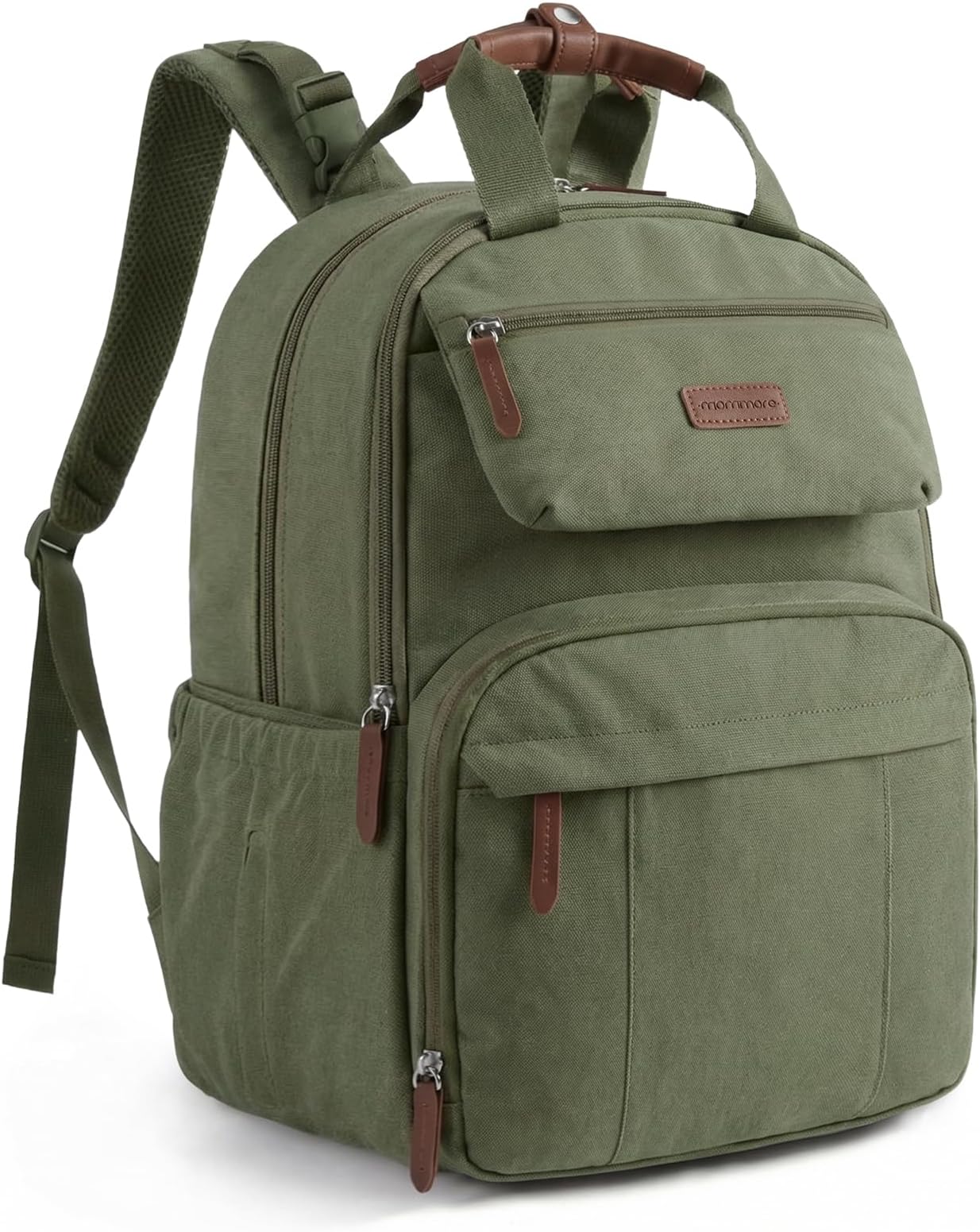 mommore Diaper Bag Backpack, Multi-pocket Large Diaper Bag Travel Backpack for Mom Dad, Quick Access Baby Bag with Insulated Pockets, Changing Pad, Stroller Straps