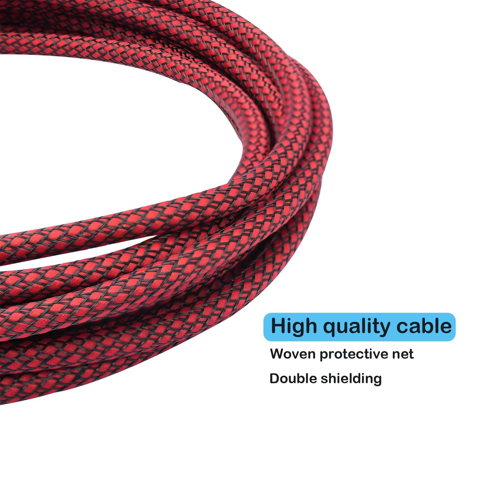 Instrumentenkabel Doppelt Geschirmtes 6,35-mm-Stecker-Stecker-Audiokabel Mit Rauschunterdrückung, 1/4 Zoll TS Für E-Gitarre Für Lautsprecher(10m)