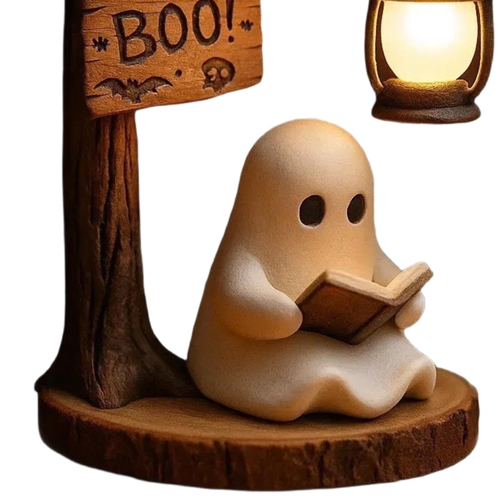 Luz Nocturna Infantil Lámpara Nocturna Decorativa con Fantasma Leyendo un