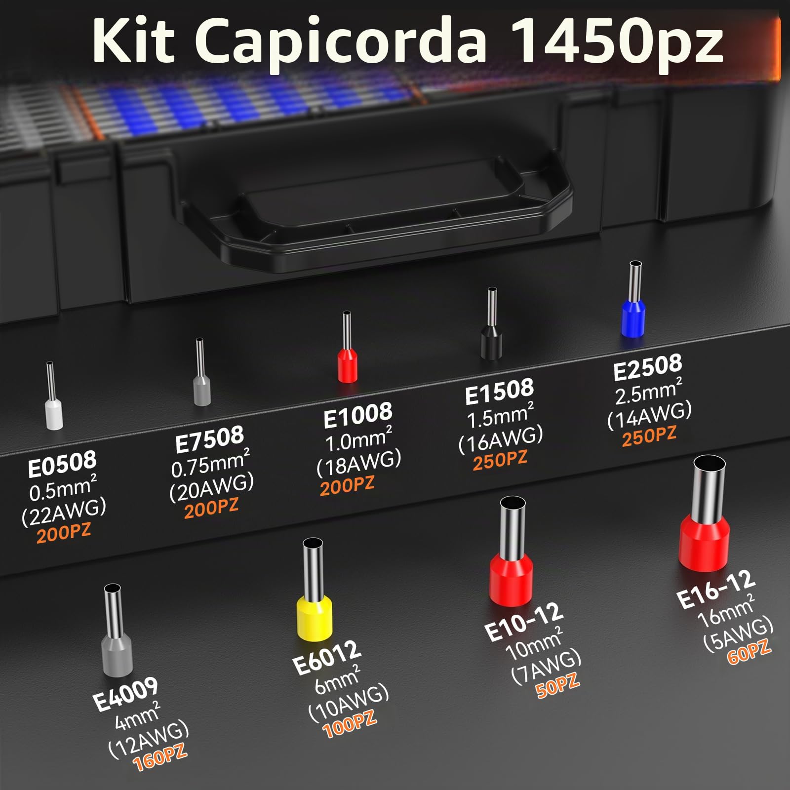 Set di Pinza Crimpatrice 0,08-16 mm² e Spellafili Elettrici 0.2-6mm²