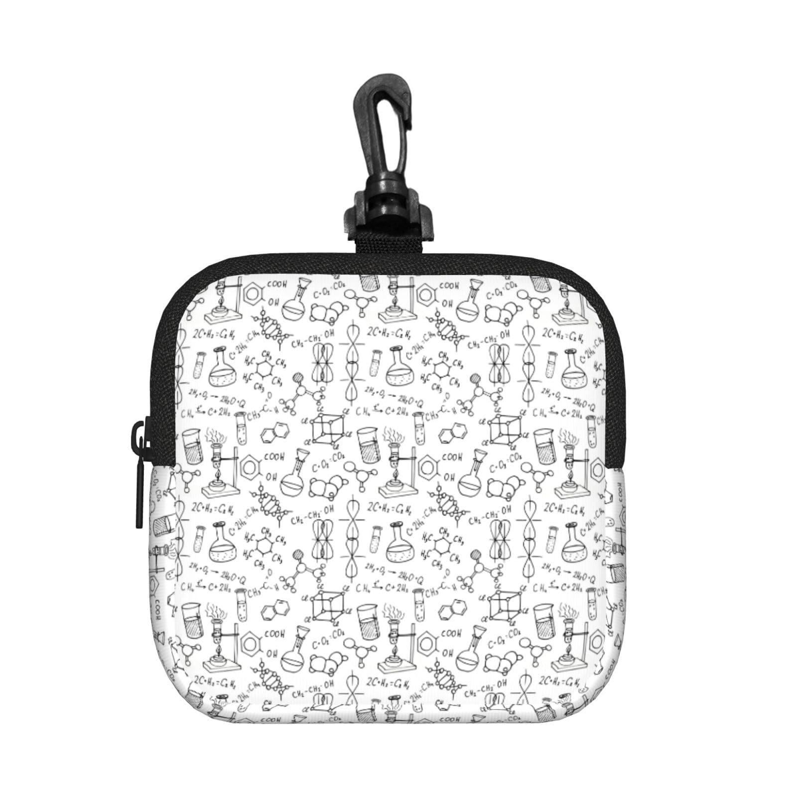 Chemistry Print Print Square Storage Bag Travel Toiletry Cosmetic Organizer Pouch Lightweight Reusable