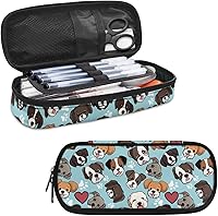 Vista 26 de Estuche para lápices con estampado de huellas de perro, bolsa de lápices de gran capacidad, estuche para lápices, estuche de almacenamiento