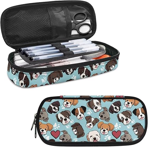 Miniatura 26 de Estuche para lápices con estampado de huellas de perro, bolsa de lápices de gran capacidad, estuche para lápices, estuche de almacenamiento