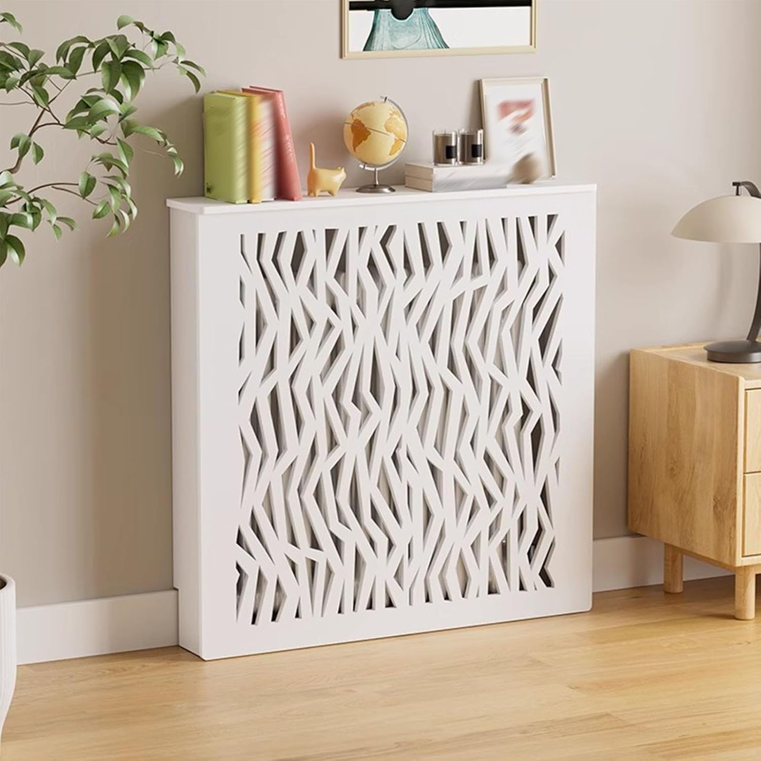 Radiator Covers Heater Steam Radiator Cover for Home, Heating Cabinet Shelf Side Stand Cabinet Shelf Bathroom Floor Cabinet for Living Room, Hallway(24x27x6in/60x70x15cm)