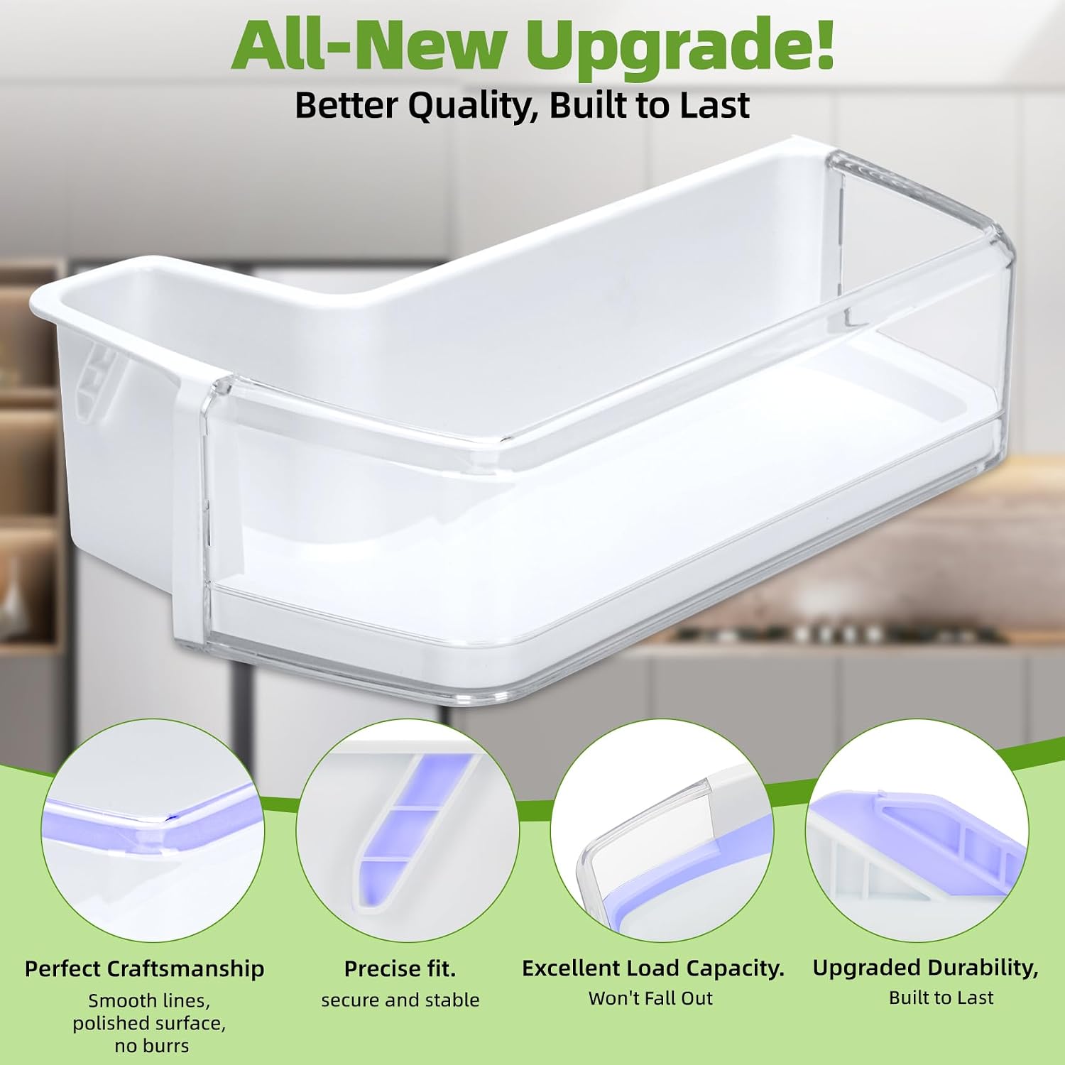 UPGRADED DA97-11483A Refrigerator Door Bin Shelf Replacement for Samsung RFG296,RFG297,RFG298,RFG29P Refrigerator Door Bin Parts Fridge Shelf Replace PS4176339, AP5272852-Fit Left 3rd Shelf