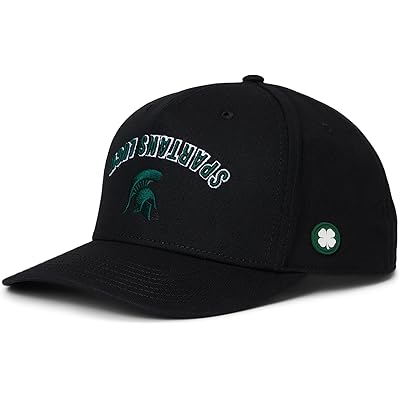 Black Clover Michigan State Game Day Adjustable Snapback Hat black/cotton twill dark green 3d embroidery
