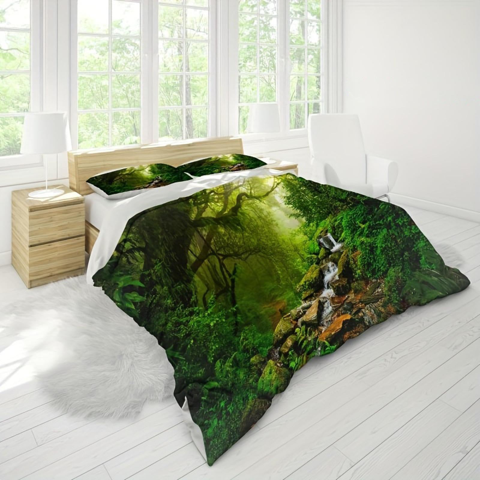 Housse de couette forêt verte pour une décoration de chambre d'adolescent