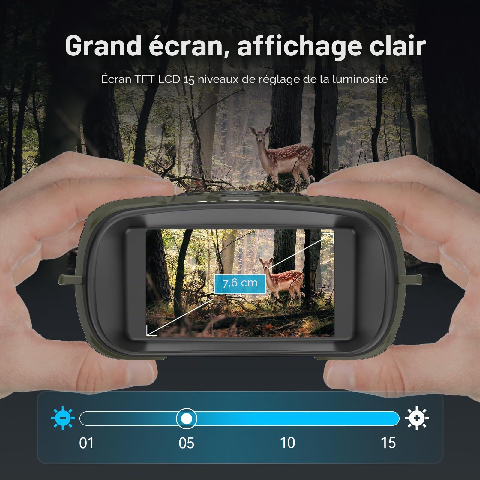 Svbony Jumelle Vision Nocturne, Zoom Numérique 8X, 3" HD Infrarouge Élevé Vidéo 4K et Image 36MP, 5000mAh Rechargeable Lunette Vision Nocturne, Jumelle Nocturne pour Chasse avec Carte TF 32 Go