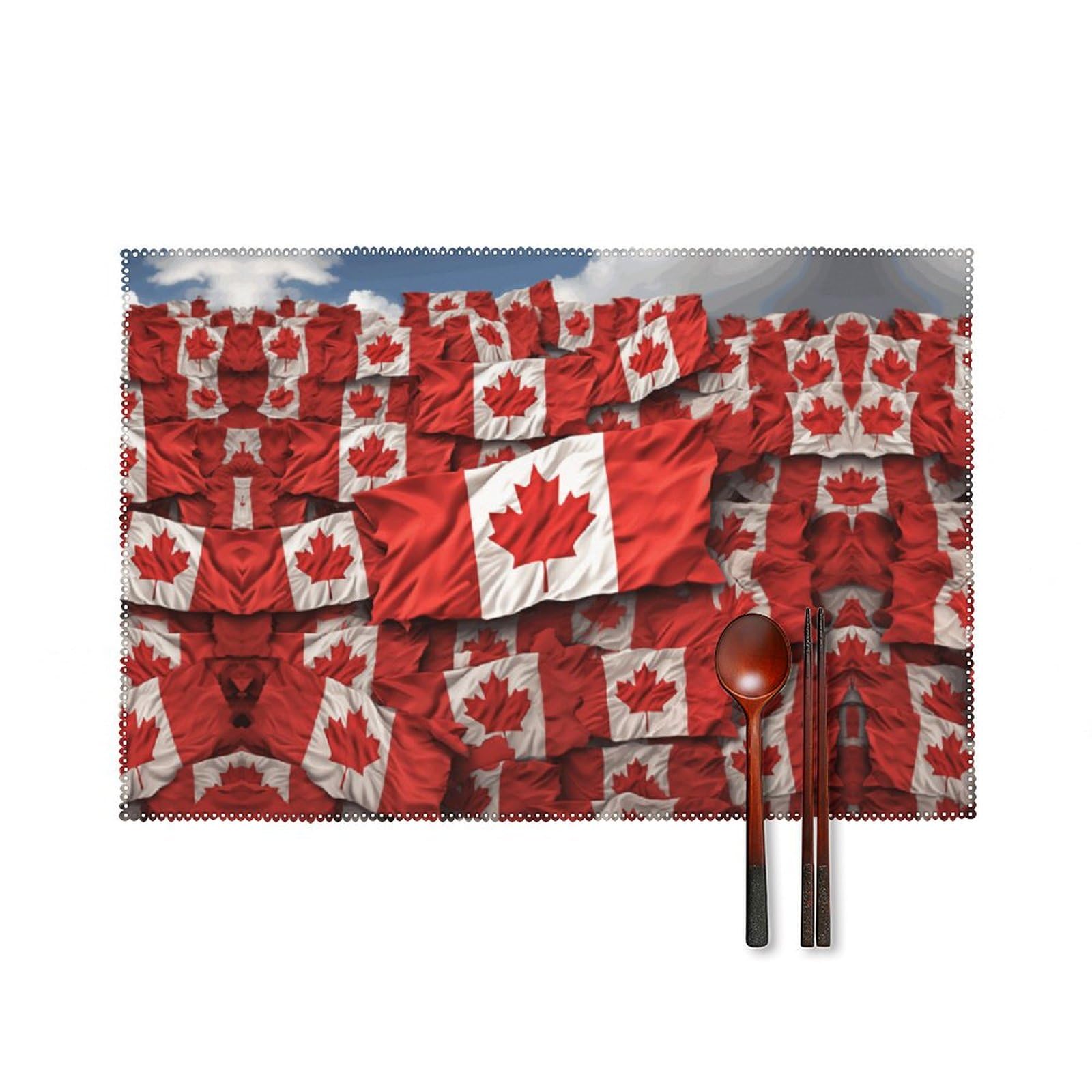 Sets de table carrés Canada pour décorer vos repas de famille