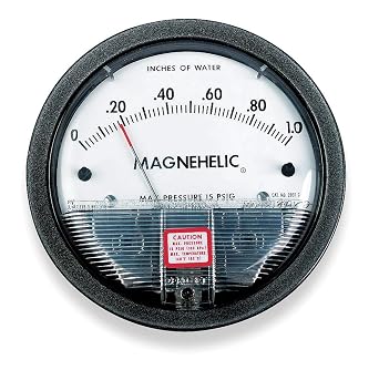 Dwyer Magnehelic Differential Pressure Gauge, Type, 0 to 10 in WC