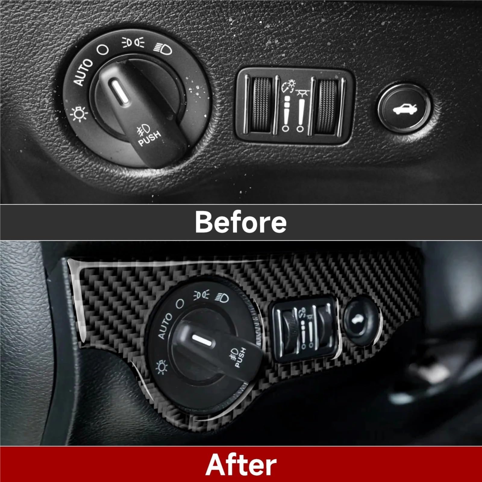 Carbon Fiber Innenraum Aufkleber Für Chrysler 300 300C 2005-2010 - Echte Weiche Carbon Dekor