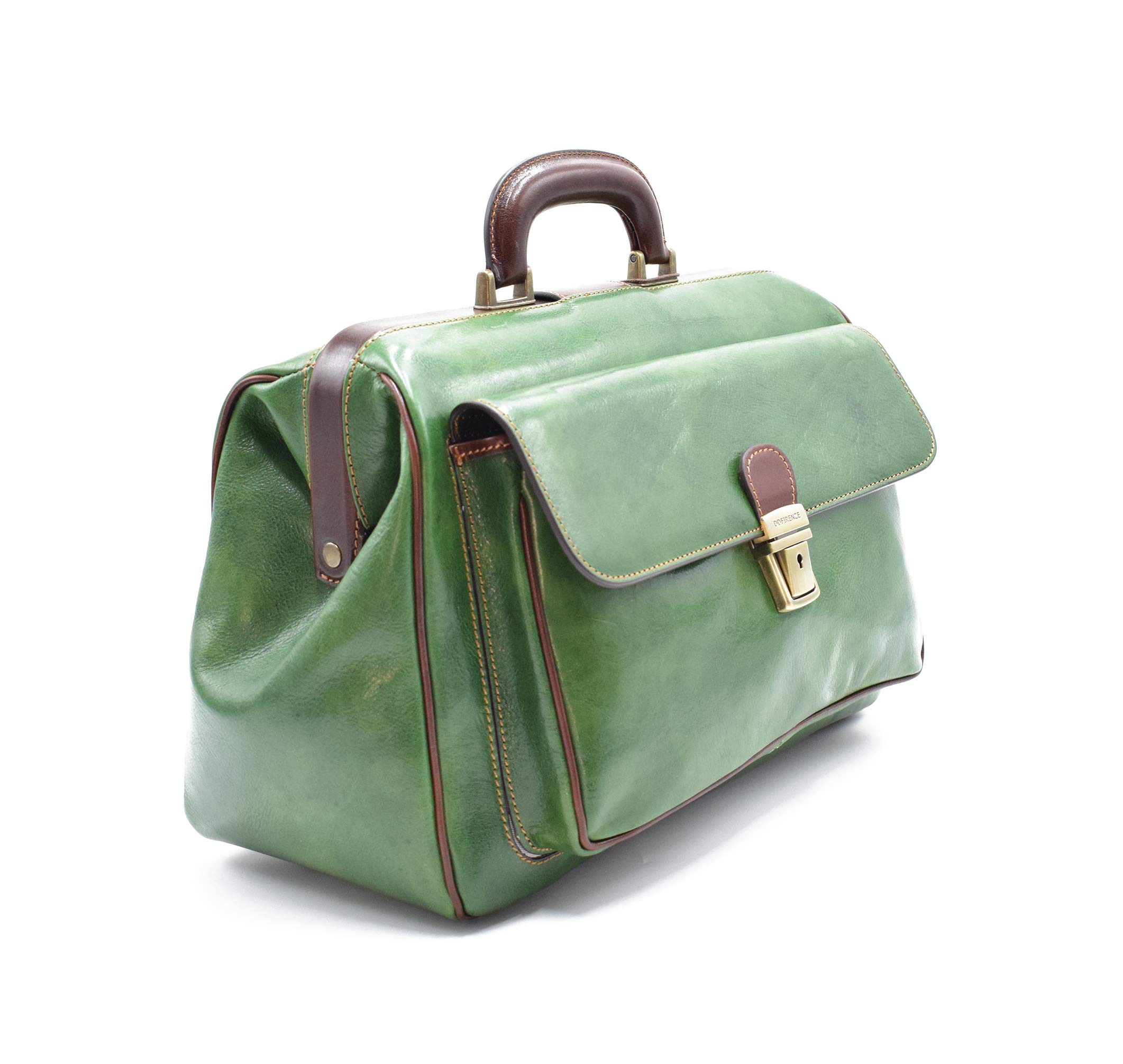 Arzttasche aus Echtem Leder - D&D0203 - zweifarbig - Made in Italy