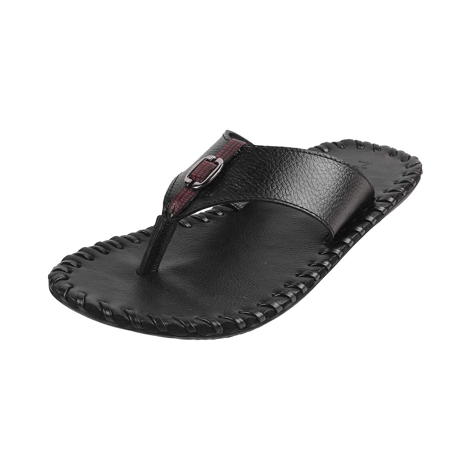 metro Men Black Leather Sandals 8-UK (42 EU) (16-432)-picture-30