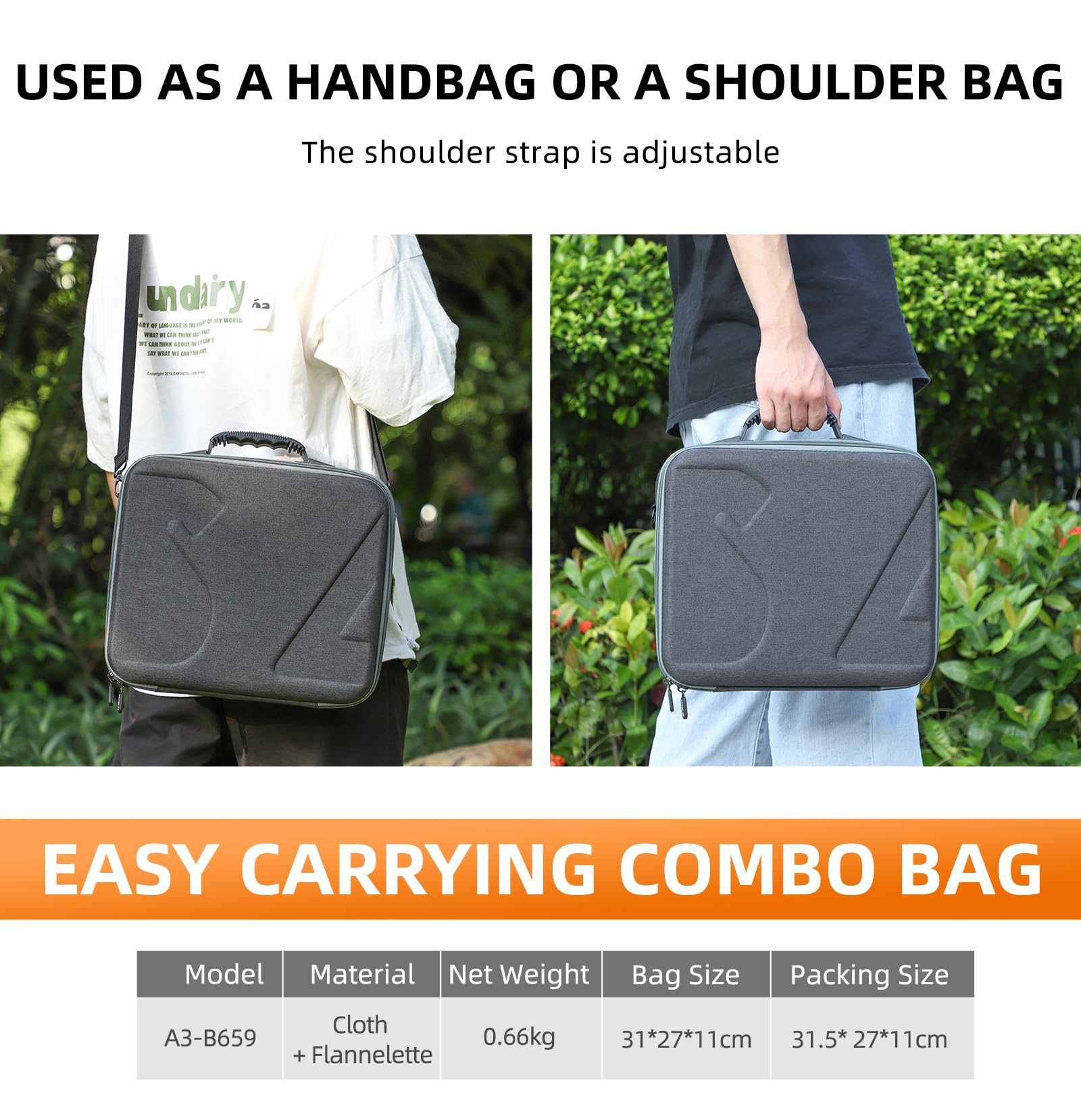 Bolsa de protección para DJI Air Drone y RC 2 / RC-N2 a distancia, funda portátil, fundas de almacenamiento, estuche de transporte (una bolsa para DJI Air 3 Kit)