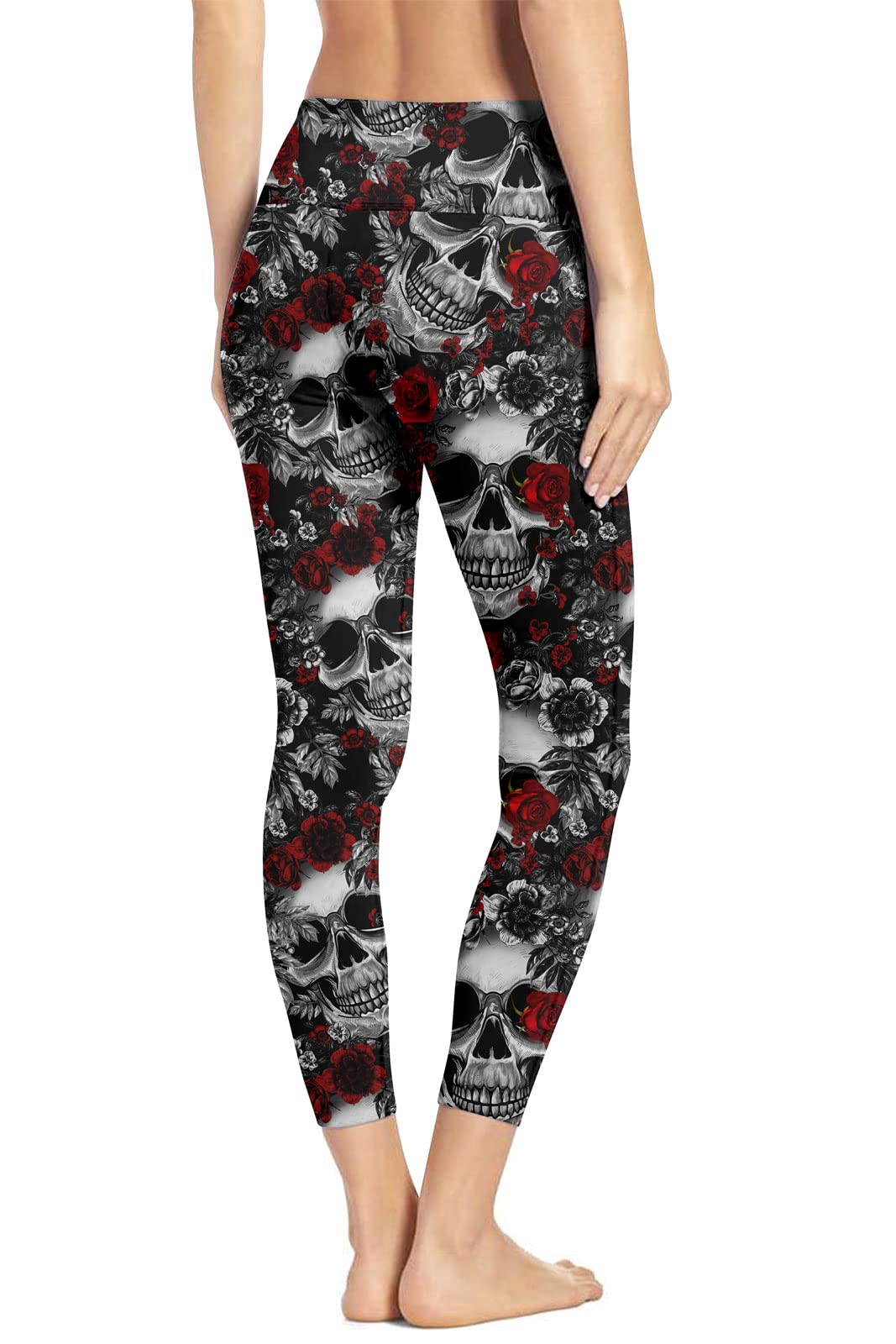Rave on Friday Damen Leggings Weihnachten Druck Sport Lang Elegant Yoga Pants Blickdicht High Waist Frauen Laufhose Fitnesshose Trainingshose Sportleggins Streetwear S-XL