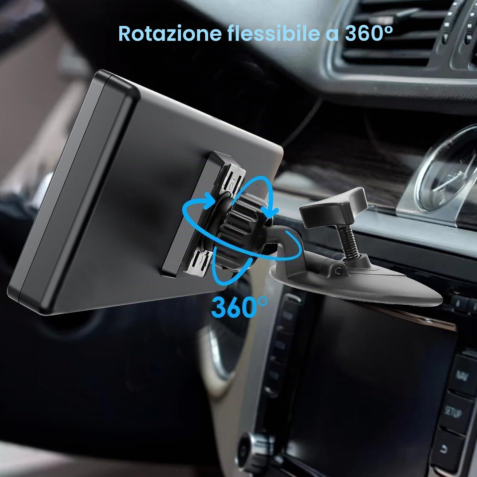 EEEKit Supporto per slot CD per schermo CarPlay, rotazione a 360°, supporto per auto compatibile con la maggior parte degli stereo per auto con navigazione GPS da 5-9 pollici
