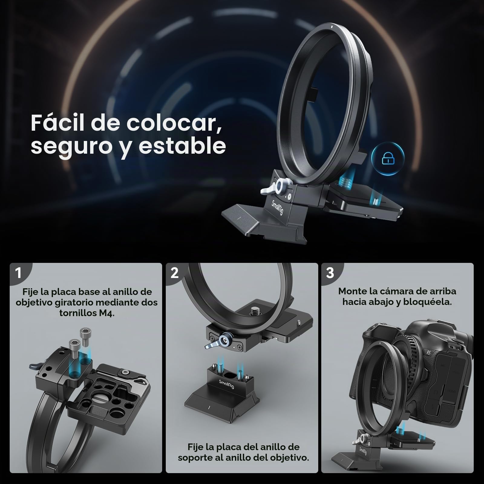 SMALLRIG Kit de Placa de Montaje Horizontal y Vertical Giratoria para cámaras Canon R5 / R5C / R6 / R6 Mark II - 4300
