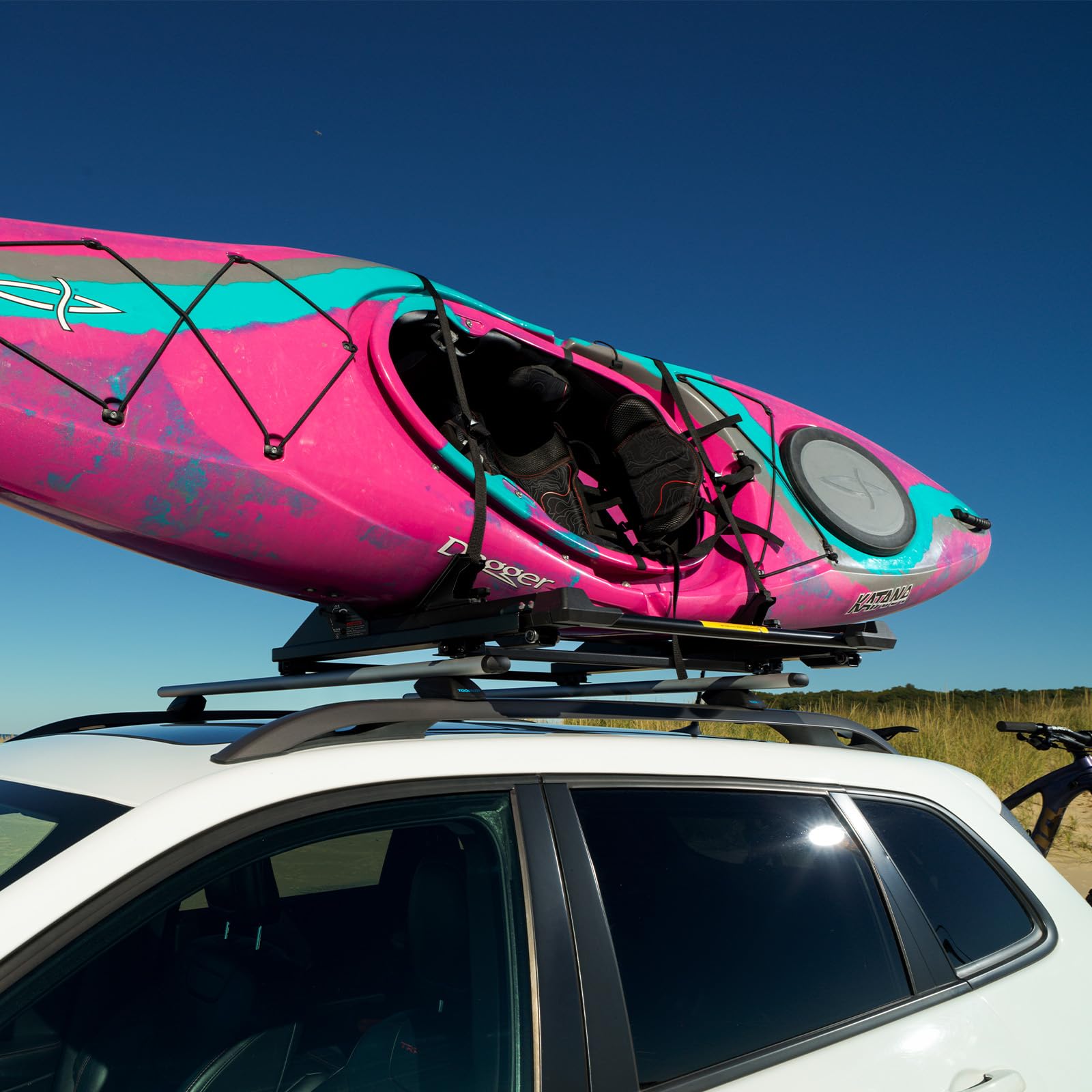 TOOENJOY Portapacchi per Kayak con Assistenza Elevante, Capacità 45 KG per Kayak e Canoa, Bike Sup Boxes Ladder Carrier - Elevating Assist Camping Multiple Loading