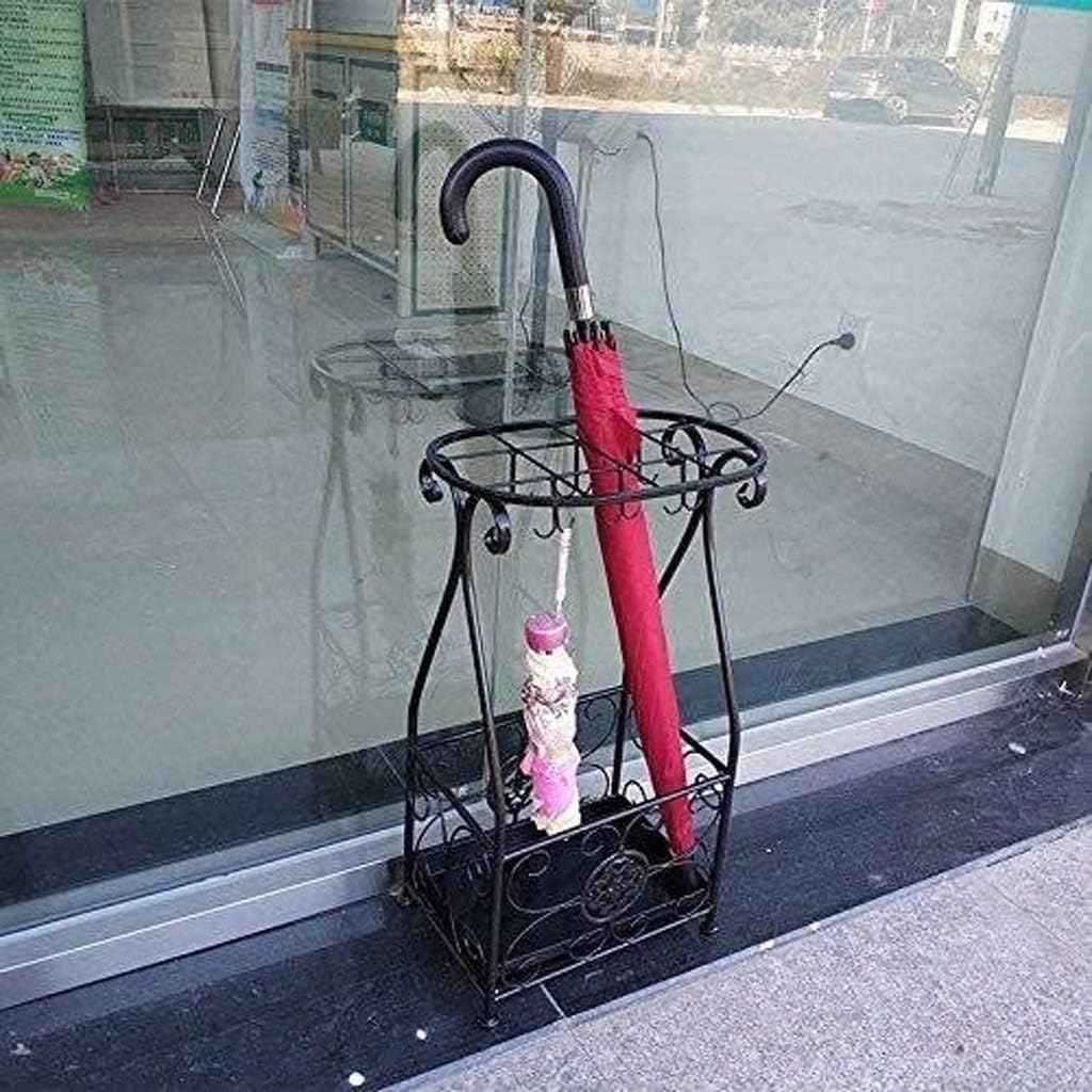 Ron Umbrella Stand, Umbrella Rack with Hook Detachable Drain Tray for Canes Walking Sticks Office Hotel