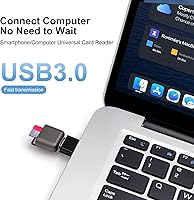 Vista 38 de USB C Micro SD Card Reader (Pack of 2 Pcs), BorlterClamp Type C OTG TF Memory Card Reader Compatible with Laptop, MacBook, Tablet, Smartphone