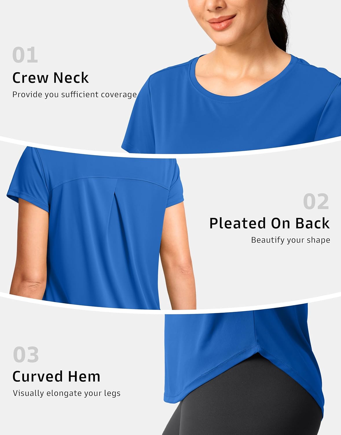 G Gradual Women's Workout Tops Short Sleeve Lightweight Athletic Yoga Running Shirts Loose Fit Quick Dry Gym T-Shirts