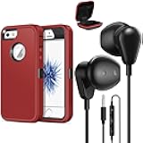 iPhone 5S Case + 3.5mm Headphones Earbuds with Mic Wired 3.5mm Earphones Headset for Google Pixel 5a 4a Moto G Power Pure Samsung S10 S9 S8+ A03s A52 A14 OnePlus Nord N100 N200 iPhone 6s 6 5 SE 1st