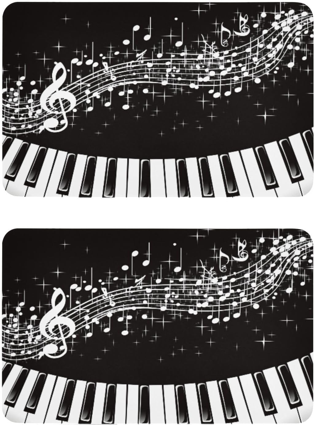 Blueangle Piano Keys Musical Notes Refrigerator Magnets Set of 2 - Funny Decorative Kitchen Fridge Magnets - Dishwasher Safe & Durable Magnetic Decor（527）