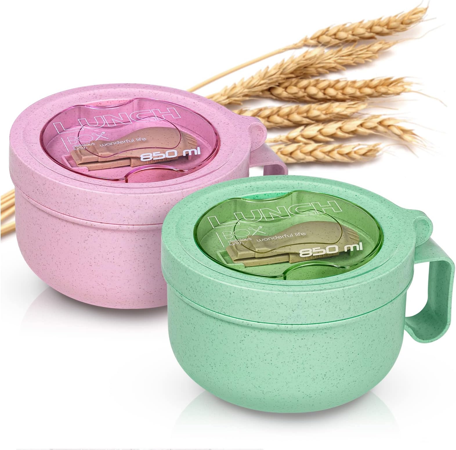 Chiir Microwave Soup Mugs with Lids, Microwave Safe Mug