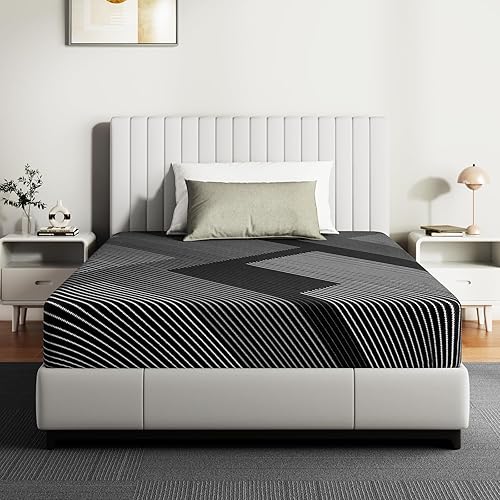 Miniatura 9 de Colchón tamaño King, de 14 pulgadas, colchón híbrido en una caja, resortes de bolsillo individuales con espuma viscoelástica, firmeza media, alivio