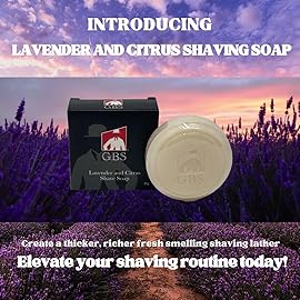 G.B.S Natural Fragrance Free & Lavender Citrus Shaving Soap with Shea Butter for Sensitive Skin Shave Soap for Men (Pack of 2)