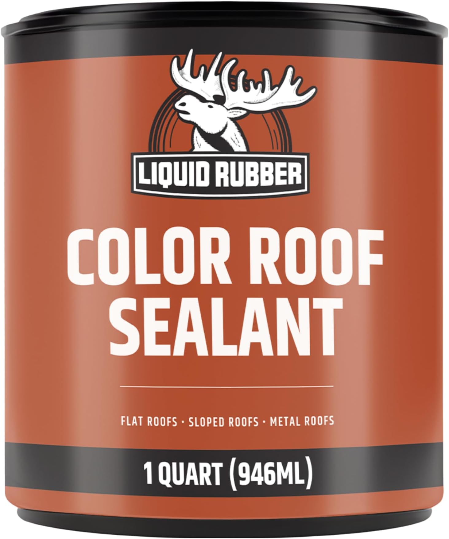 Liquid Rubber Color Roof Sealant- Elastomeric Waterproof Small Repair Coating for Flat, Low-Slope & Metal Roofs, Flexible UV-Stable Membrane, Medium Gray, 1 Quart