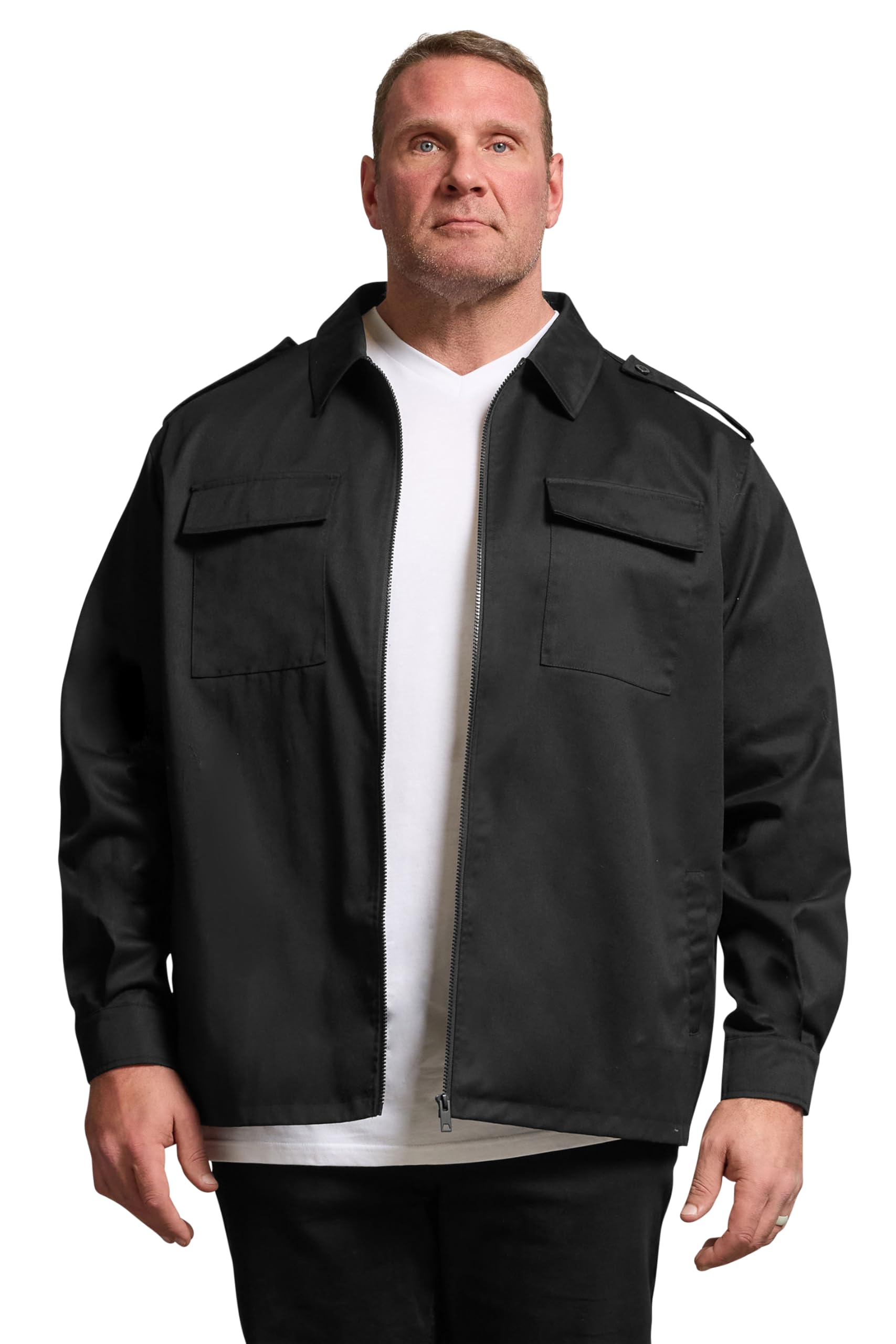 BadRhino Men's Overshirt - Zip Through - Black - 5-6XL