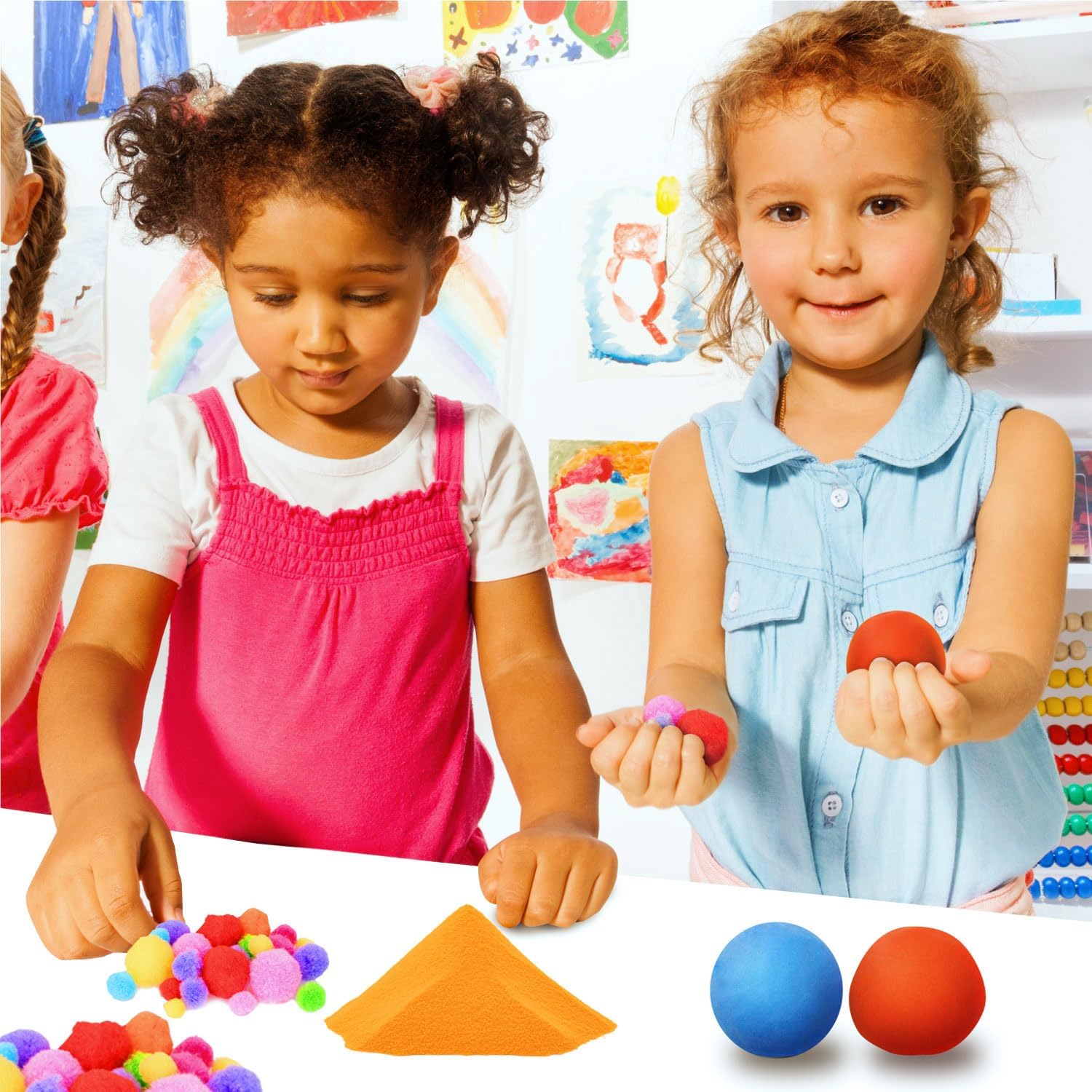 LOLO TOYS Sensory Kit for Toddlers and Kids - Includes 3 Bins with Lids, Play Tools, Sand, Feathers, Clay, Color Beads and Pom Poms Kids Box Fillers (Starter Set)