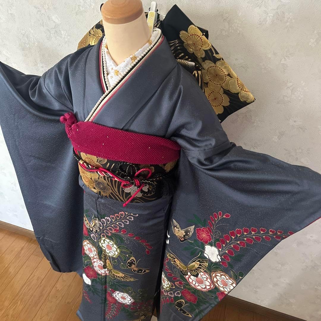 SALE　七五三　7歳女の子着物　2点セット　新品　正絹　総絞り　刺繍　手毬 七五三 7歳着物 レンタル フルセット 淡ピンク 総絞り 熨斗束に手毬